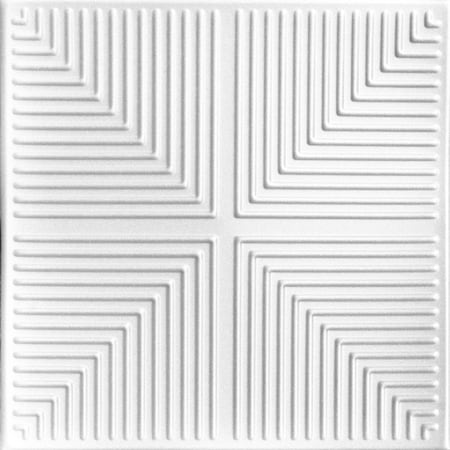 Pyramid Illusion 20-in X 20-in 8-Pack Plain White Textured Surface-mount Ceiling Tile, 8PK